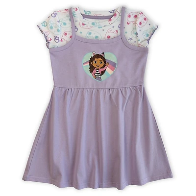 Gabby's Dollhouse L'ensemble 2 pièces à manches courtes pour petites filles comprend un pull côtelé décontracté et un pull