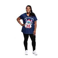 Ladies Plus Disney Lilo & Stitch Stitchmas T-shirt amusant à manches courtes et col rond
