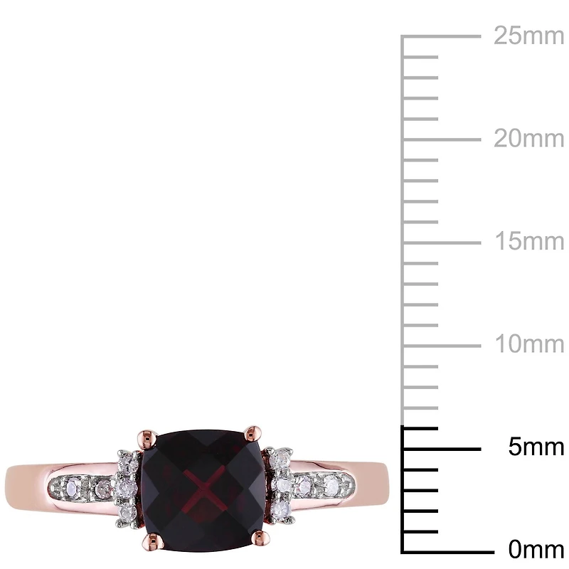 Bague Tangelo avec grenat 1,33 ct PBT et accents de diamants en or rose 10 k