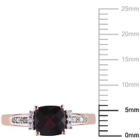 Bague Tangelo avec grenat 1,33 ct PBT et accents de diamants en or rose 10 k