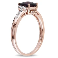 Tangelo 1.33 Carat T.G.W Garnet and Diamond-Accent 10 K Rose Gold Ring