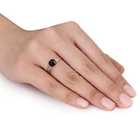 Tangelo 1.33 Carat T.G.W Garnet and Diamond-Accent 10 K Rose Gold Ring