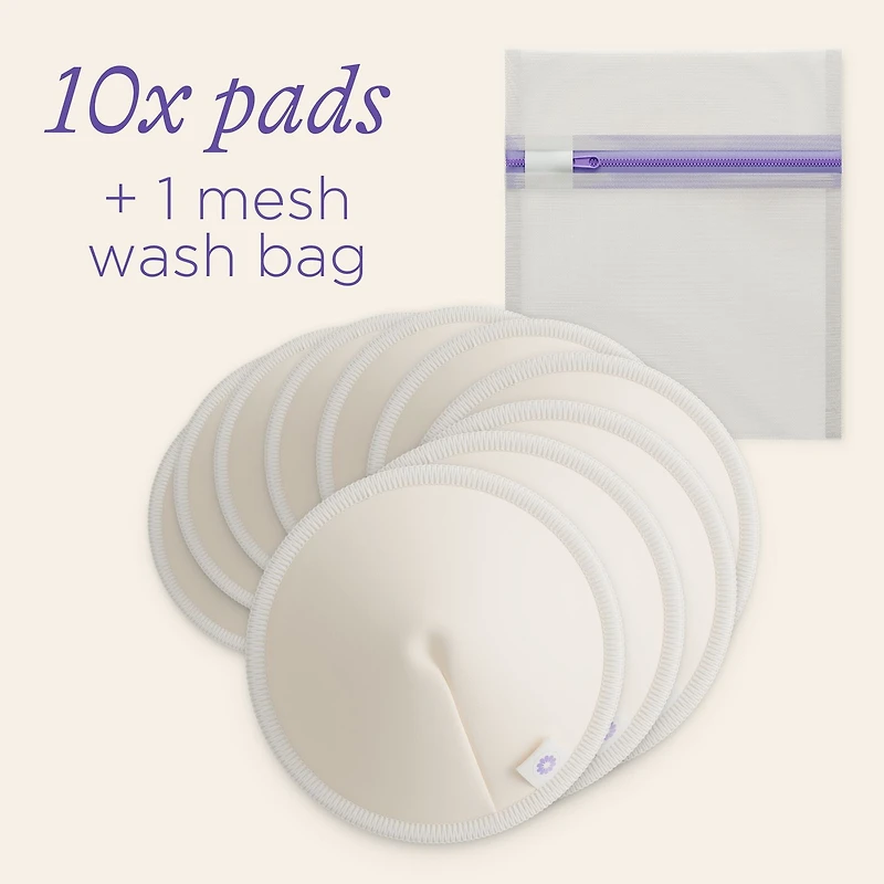LANSINOH COMPRESSES D'ALLAITEMENT LAVABLES 10CT Coussinets pour une confiance étanche