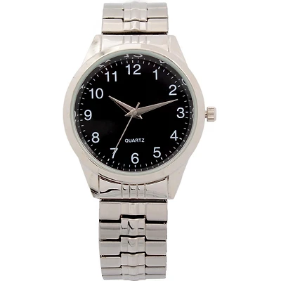 Montre George à argent  tons avec bracelet extensible pour hommes Montre pour hommes extensible