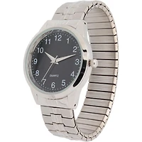 Montre George à argent  tons avec bracelet extensible pour hommes Montre pour hommes extensible