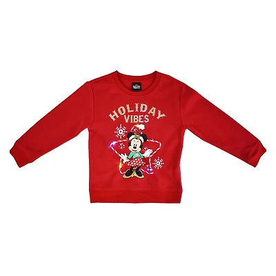 Haut à manches longues Disney Minnie Holiday Vibes pour fille