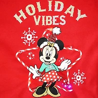 Girls Disney Minnie Holiday Vibes Long Sleeve Top
