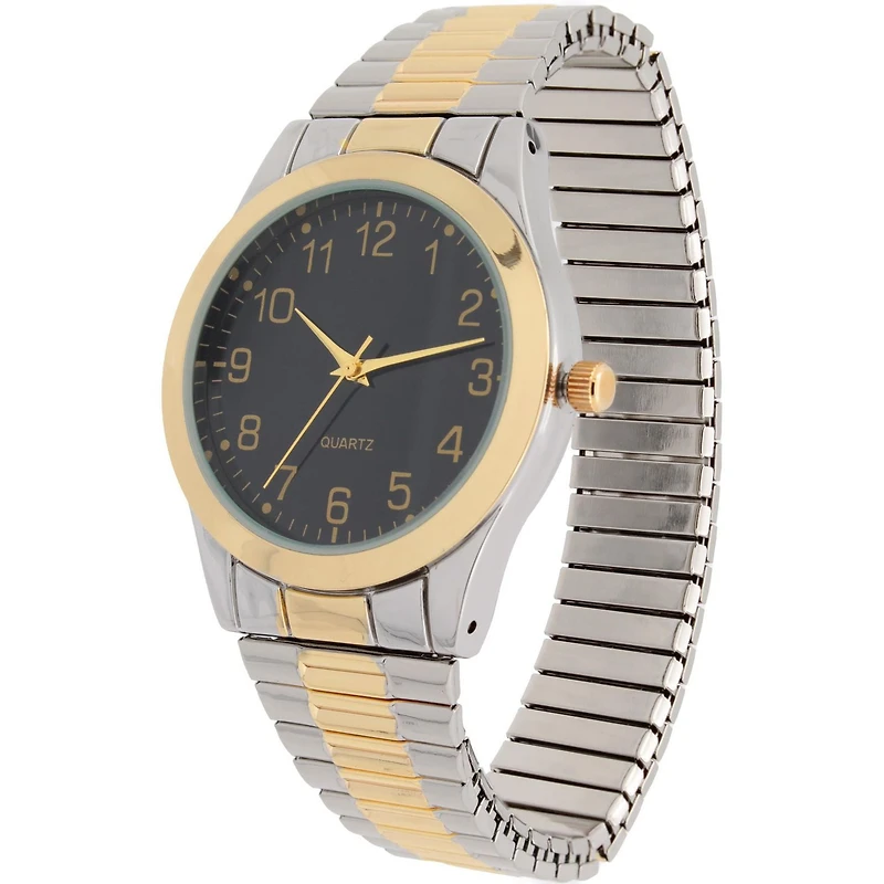 Montre George à deux tons avec bracelet extensible pour hommes Montre pour hommes extensible