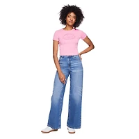 No Boundaries Women's Rib Baby Tee