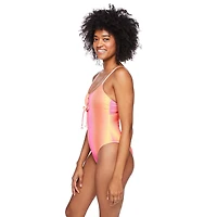 No Boundaries Women's Lace-Up Swimsuit 1-Piece