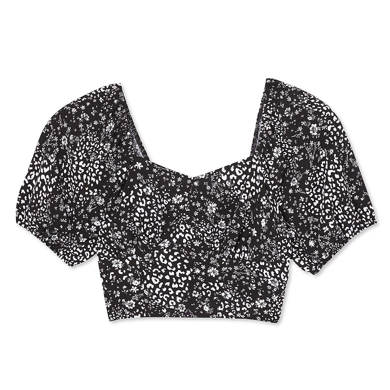 No Boundaries Women's Puff Sleeve Corset Top