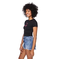 No Boundaries Women's Rib Baby Tee, Sizes XS-XXL