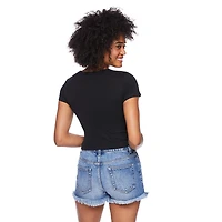 No Boundaries Women's Rib Baby Tee, Sizes XS-XXL