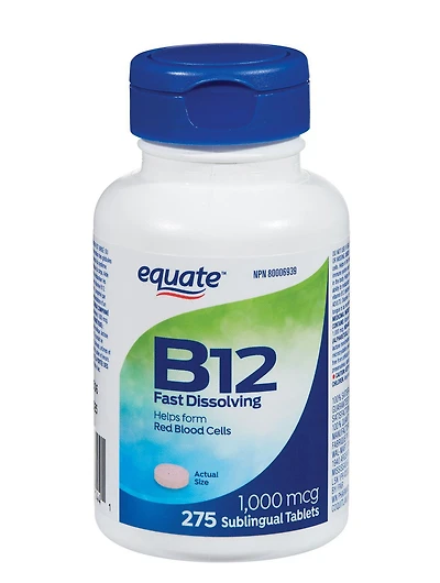 Equate vitamine B12 1000mcg dissolution rapide