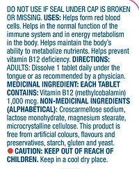 Equate vitamine B12 1000mcg dissolution rapide