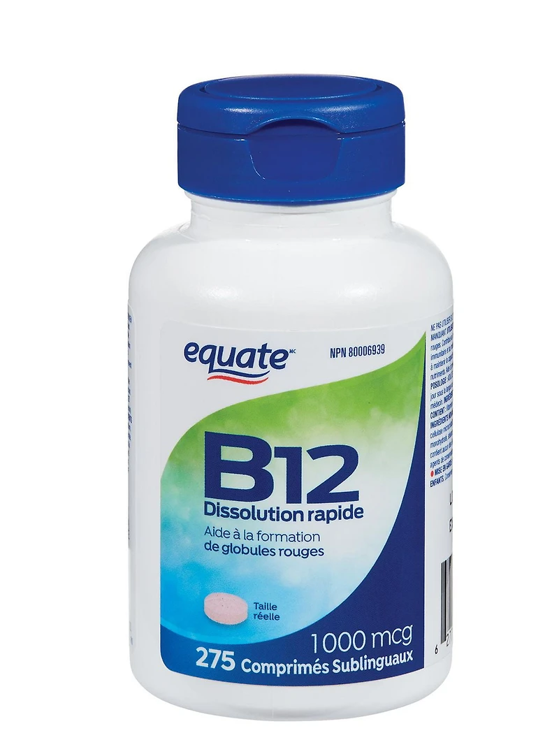 Equate vitamine B12 1000mcg dissolution rapide