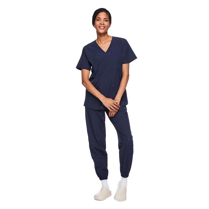 Haut d’uniforme médical à encolure en V George pour femmes - Exclusivement ligne