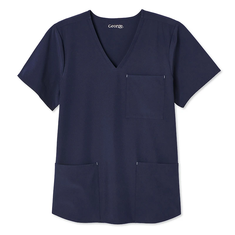 Haut d’uniforme médical à encolure en V George pour femmes - Exclusivement ligne