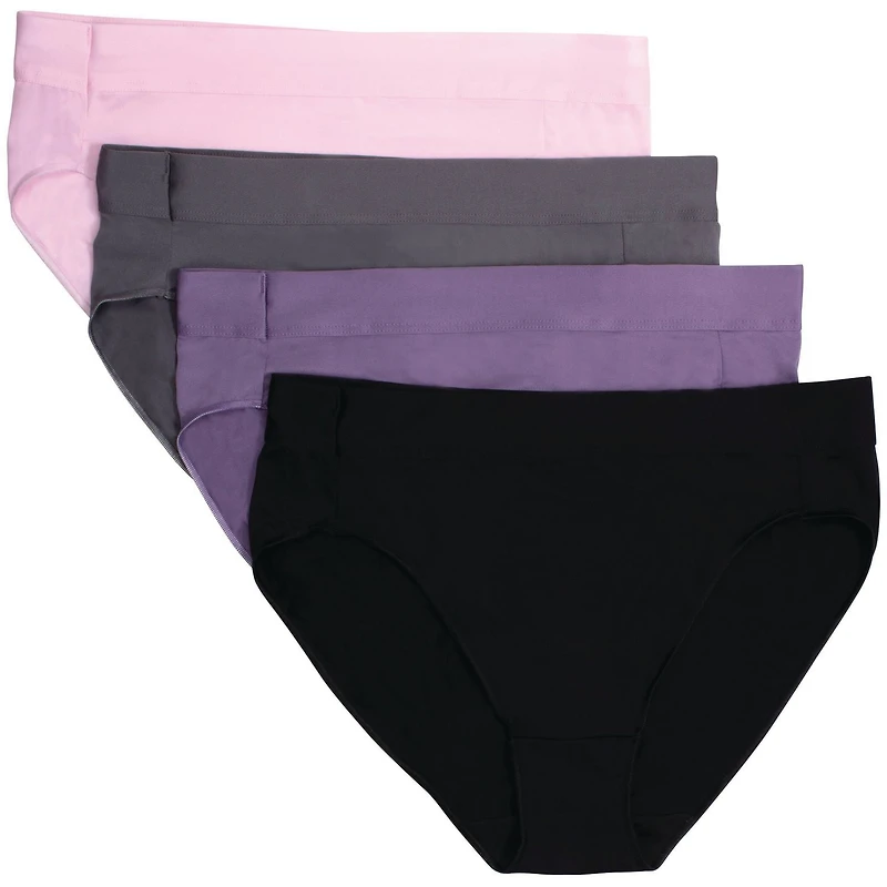 Paquet de 4 Hanes pour femmes Hi-Cut Tailles petites - 2X grandes