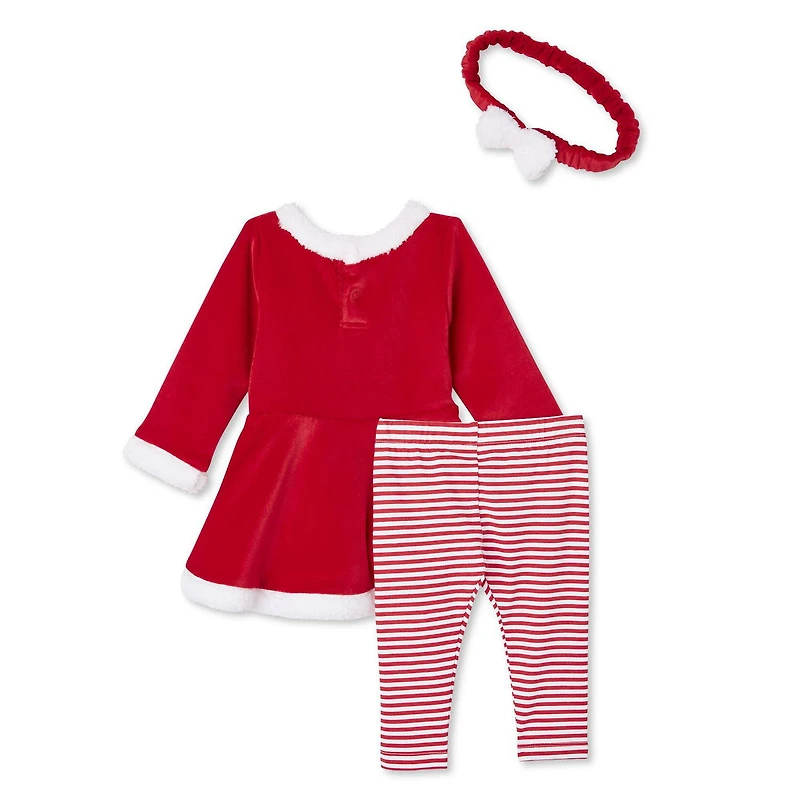 Ensemble 3 pièces du père Noël avec legging George pour bébés filles