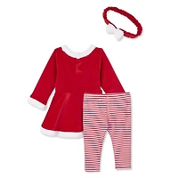 Ensemble 3 pièces du père Noël avec legging George pour bébés filles