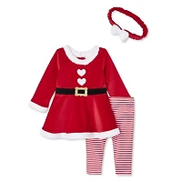 George Baby Girls' Santa Legging 3-Piece Set