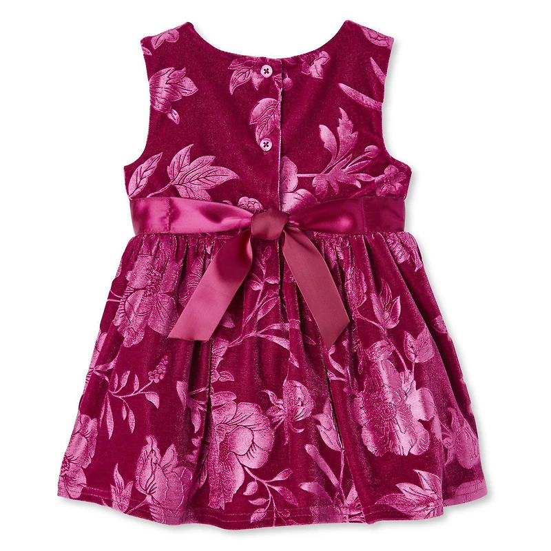 George Baby Girls' Sleeveless Velour Dress