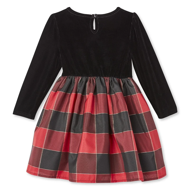 George Toddler Girls' Plaid Velour Dress