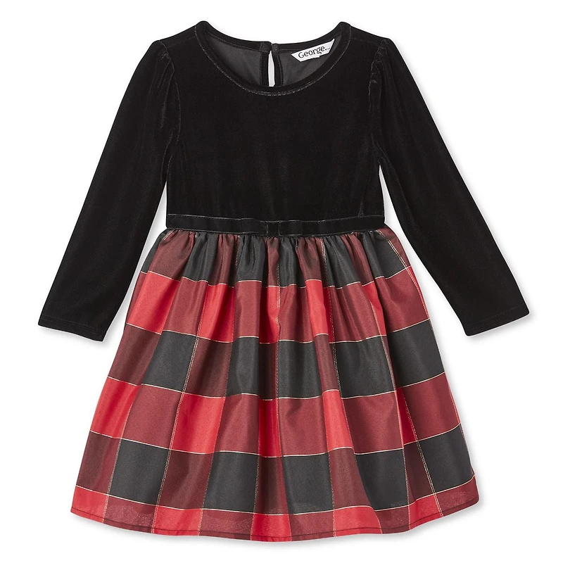 Robe en velours à carreaux George pour petites filles