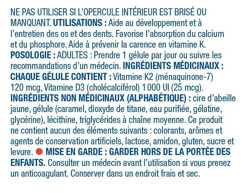 K2+D3 Gèlules Equate