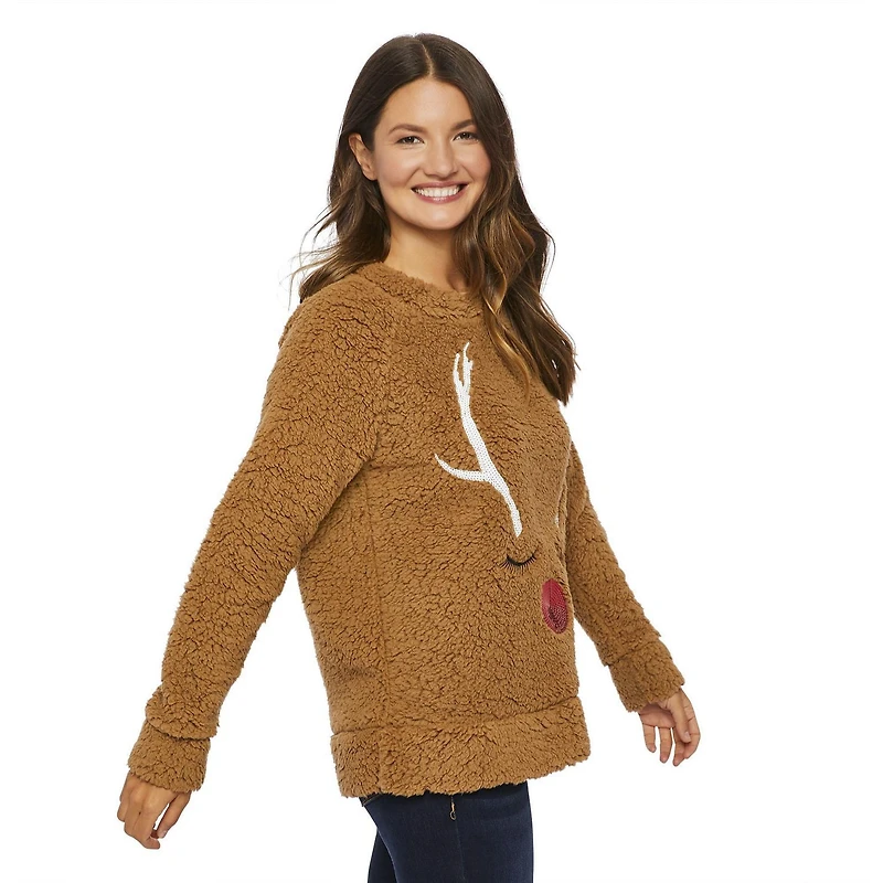 George Ladies Ugly Christmas Embellished Sherpa Tops