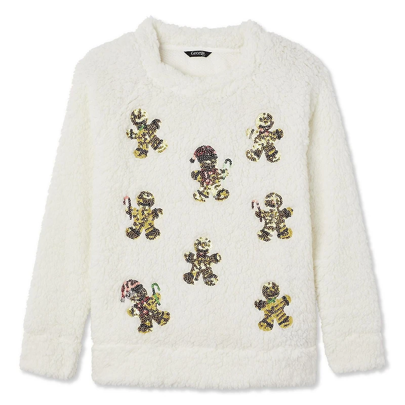 George Ladies Ugly Christmas Embellished Sherpa Tops