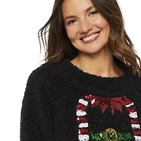George Ladies Ugly Christmas Embellished Sherpa Tops