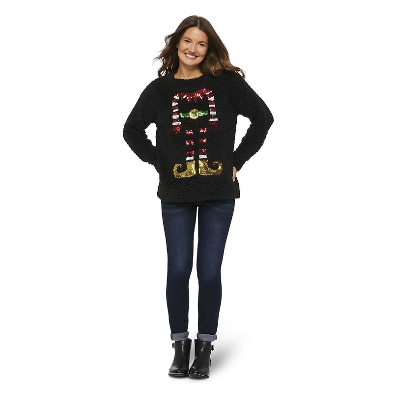 George Ladies Ugly Christmas Embellished Sherpa Tops