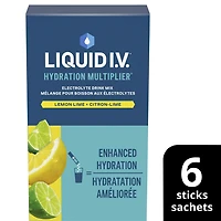 Liquid I.V. Lemon Lime Hydration Multiplier Electrolyte Drink Mix, 16g Mix/6 units