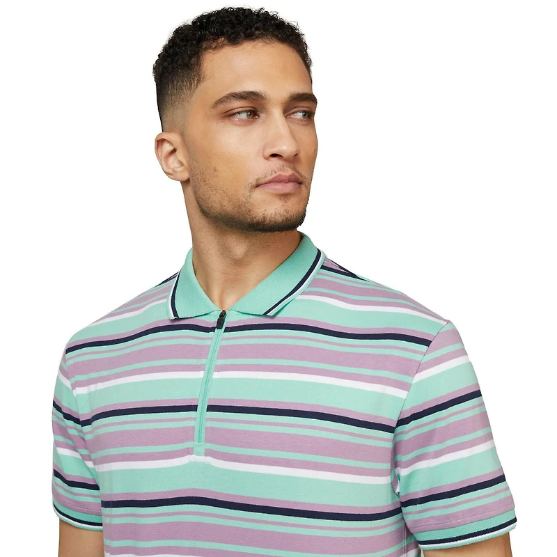 Polo à manches courtes et rayures multicolores pour homme Mexx