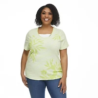 Penmans Plus Women's Short Sleeve V-Neckline Fooler Tee