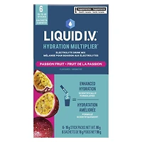 Liquid I.V. Passion Fruit Hydration Multiplier Electrolyte Drink Mix, 16g Mix/6 units