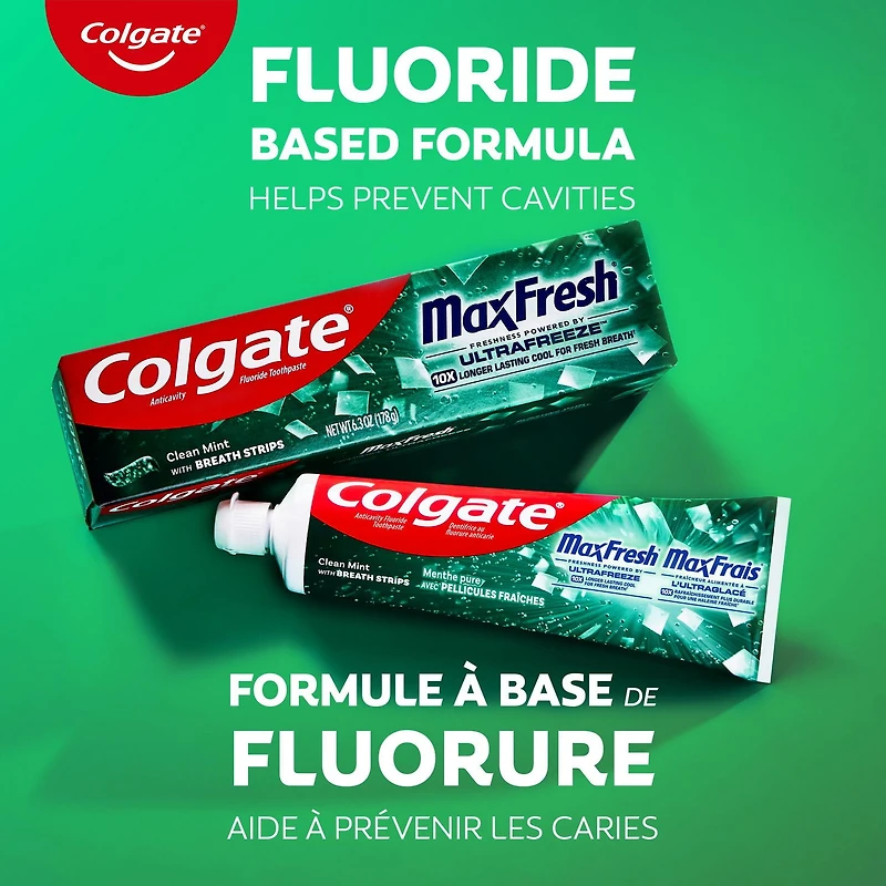 Dentifrice Colgate MaxFrais avec mini-pellicules fraîches, Menthe pure 150 ml