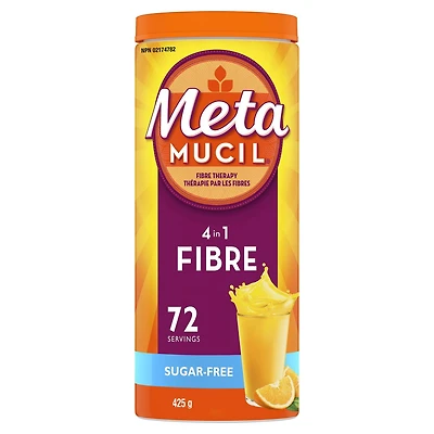 Fibres Metamucil MultiSanté 3 en 1! Supplément de fibres en poudre, sans sucre saveur d’orange, 425 g