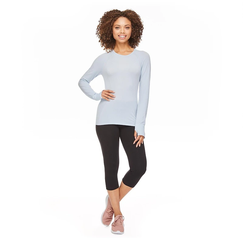 T-shirt sans coutures à manches longues Athletic Works pour femmes