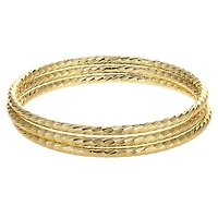 Luxury Designs Ensemble de 3 bracelets plaqués or taille diamant