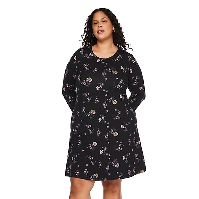 George Women's Plus 3/4 Sleeve Dress, Sizes 1X-4X