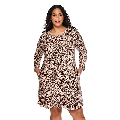 George Women's Plus 3/4 Sleeve Dress, Sizes 1X-4X