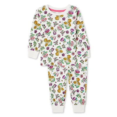 George Baby Girls' Pajama 2-Piece Set, Sizes 6-24 months