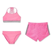 Ensemble 3 pièces avec maillot de bain et short George pour filles
