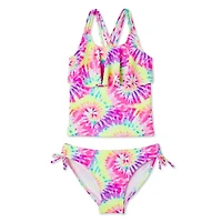 George Girls' Tie Dye Fashion Tankini 2-Piece Swimsuit