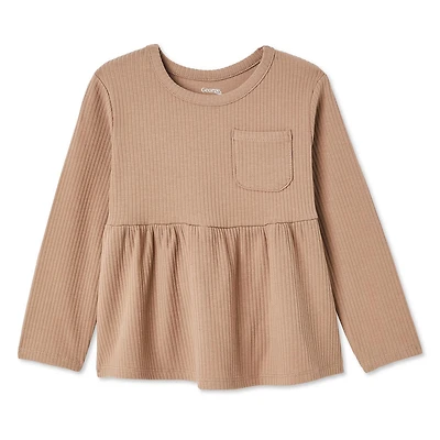 George Toddler Girls' Rib Peplum Top