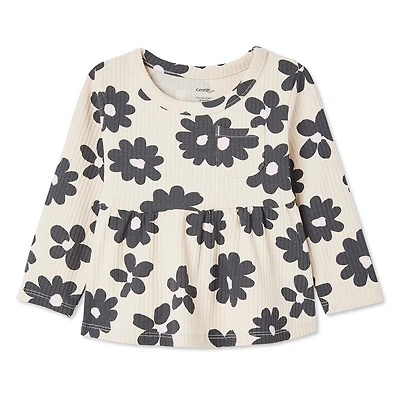 George Baby Girls' Rib Peplum Top