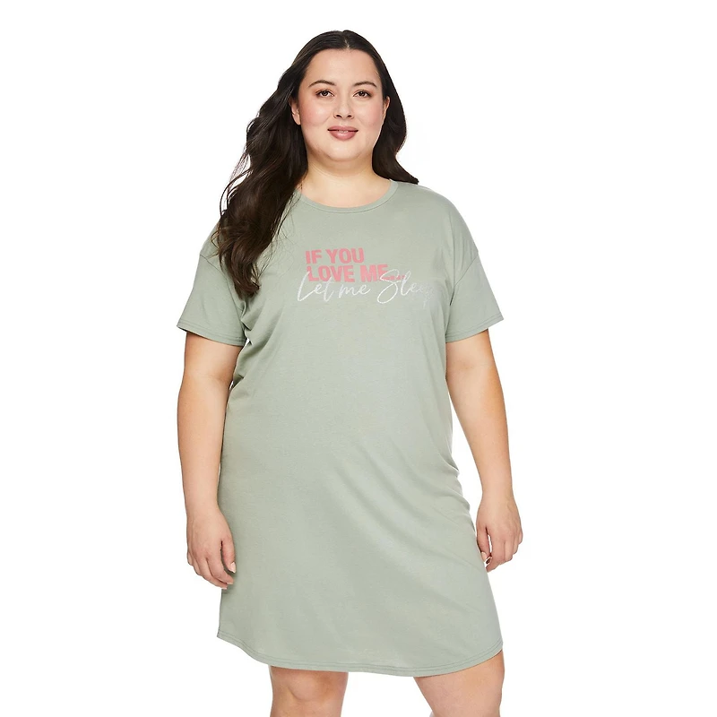 Chemise de nuit à encolure ras du cou George Plus pour femmes